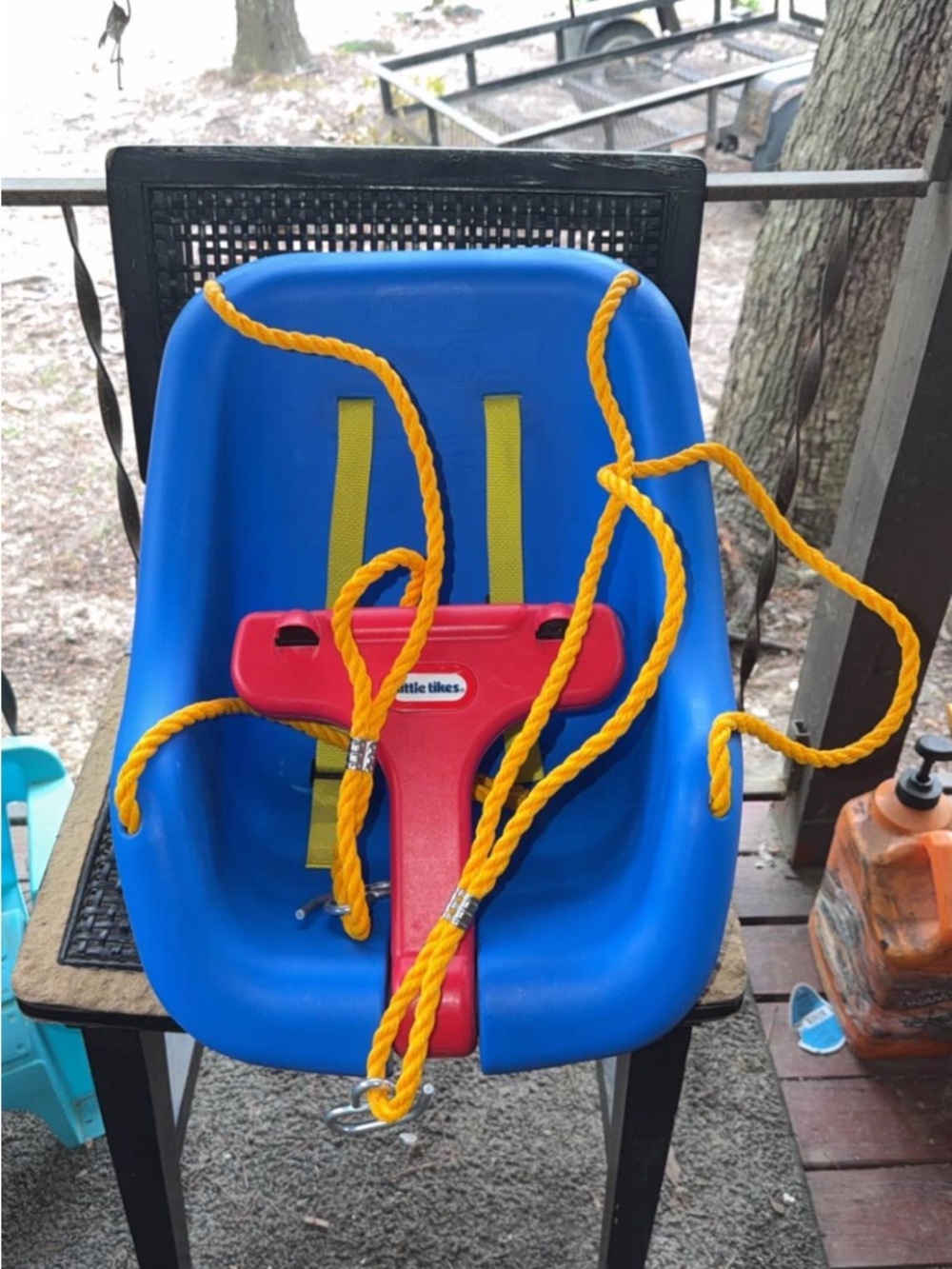 Little Tikes Blue Toddler Swing Seat with Yellow Rope